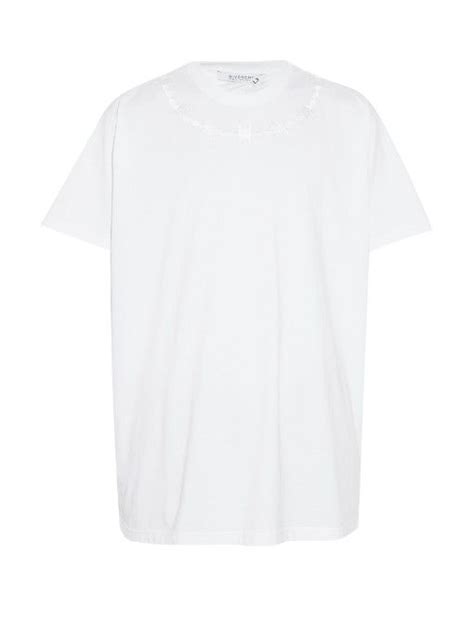 givenchy columbian fit embroided cotton t-shirt